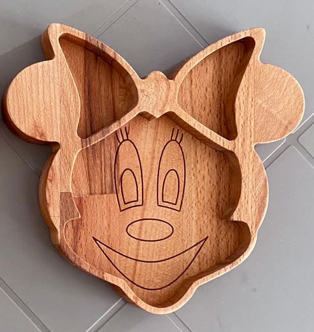 Mini drveni tanjirić od bukve, 19x18cm