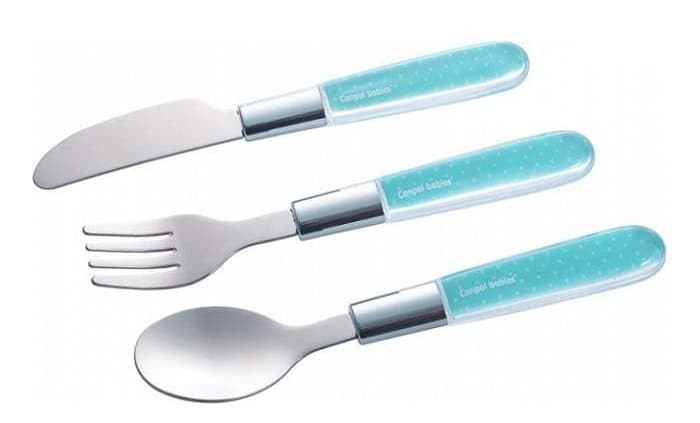 Canpol baby pribor - metalni set nož, viljuška i kašika 9/477, blue