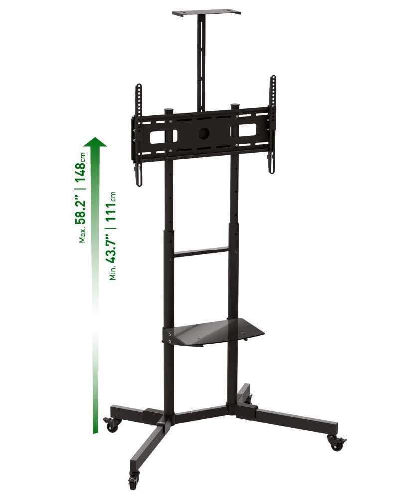 Podesivi, Pokretni Nosač Televizora Sa 2 Police Barkan Premium