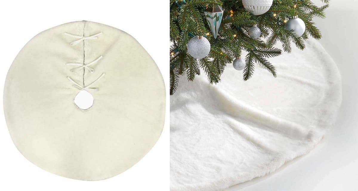 Podloga za jelku White Puff  - veštačko krzno 100cm