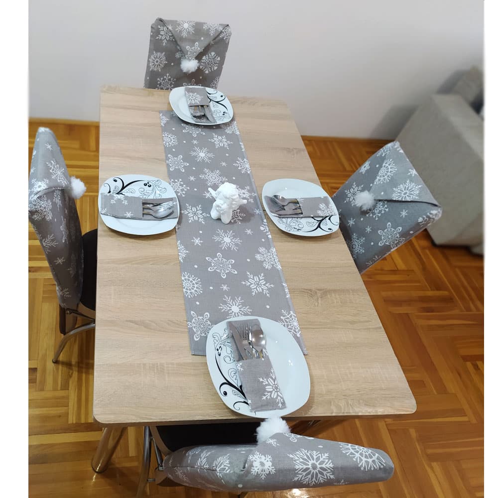 Trpezarijski dekorativni set Eira Grey za 4 osobe