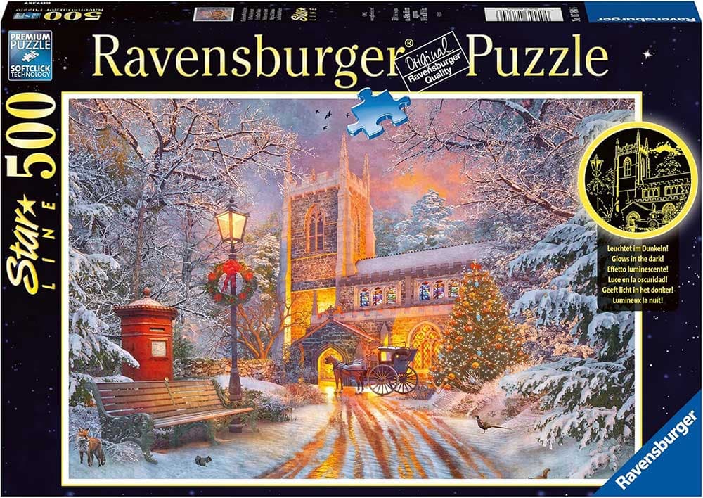 Puzzle slagalica 500 delova Svetlucava novogodišnja noć Ravensburger Star line 17384