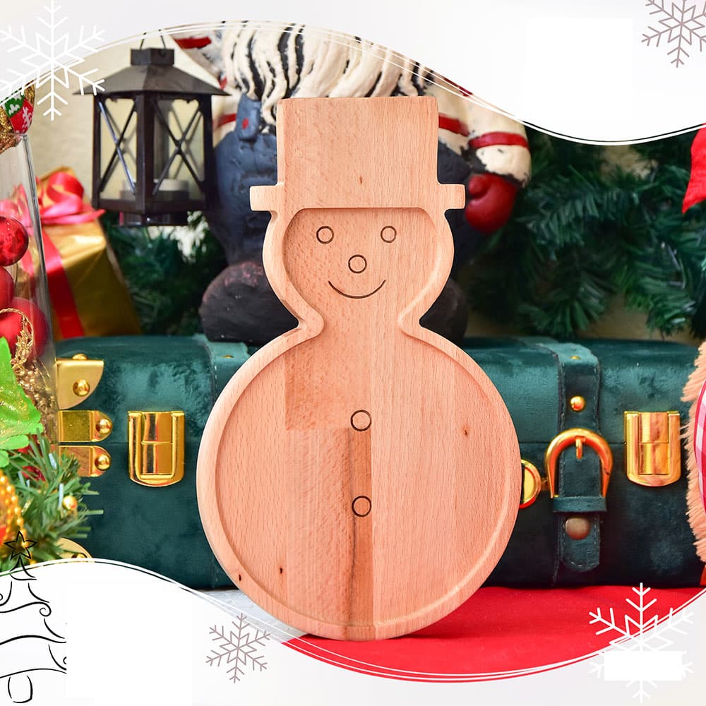 Daska od drveta bukve u obliku Sneska belica sa udubljenjem 28x17cm