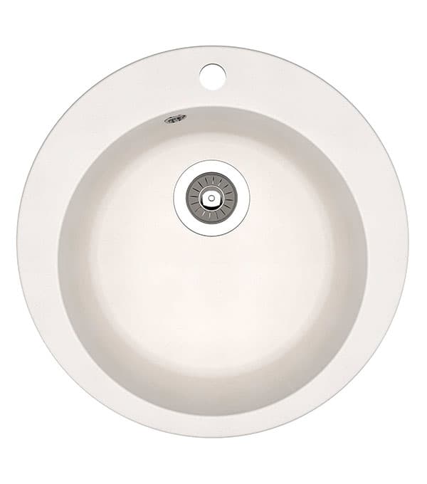 Dr.Gans Gala okrugla granitna sudopera u beloj boji