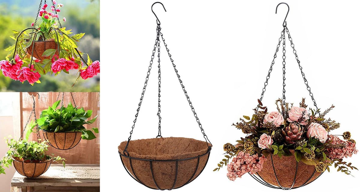 Viseća Korpa - Nosač za saksije od Kokosovog Vlakna 0325908