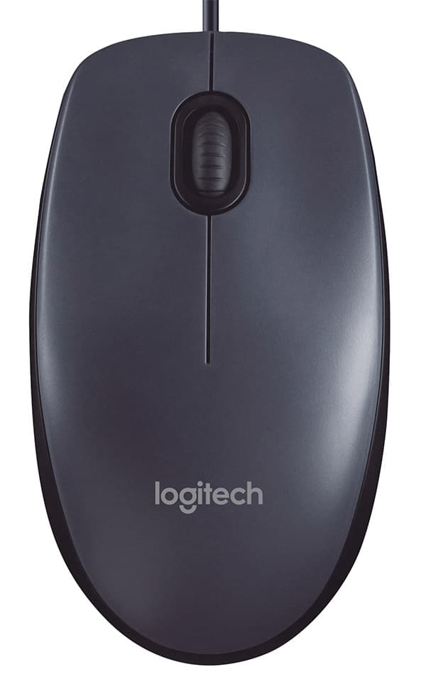 Logitech žični miš M100 tamno sivi