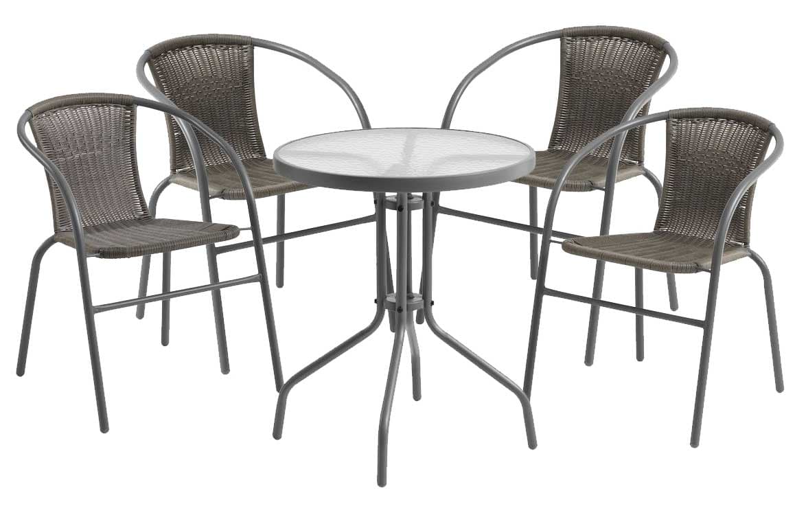 Baštenska Garnitura za Dvorište ili Terasu Cristobal 4 Seater Grey