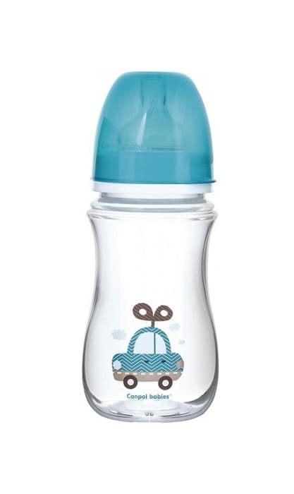 Canpol Baby Flašica 240ml Wide Neck Easy Start Toys Blue Car 35/221_blu