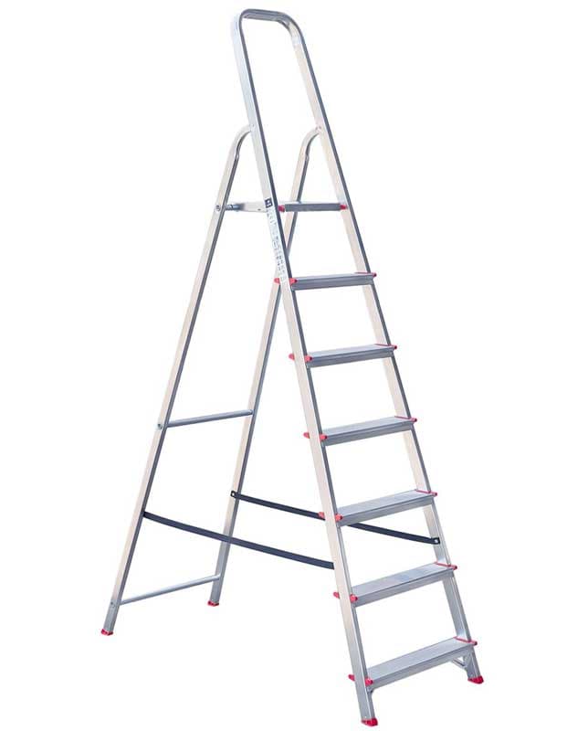 Aluminijumske merdevine sa 6 stepenika i platformom CXT06-07