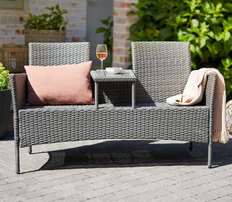 Baštenska klupa za dvoje sa stočićem Delilah Grey