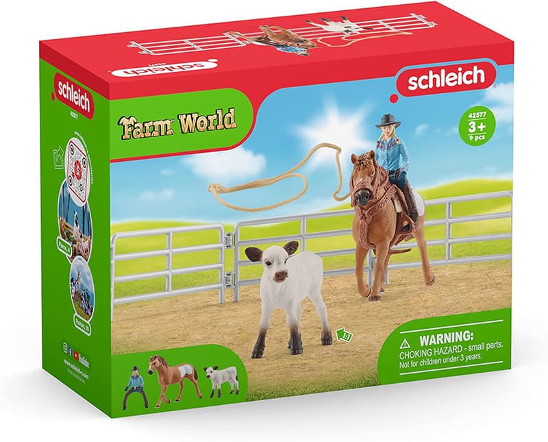Schleich figure Domaće životinje - Kaubojka sa lasom 42577