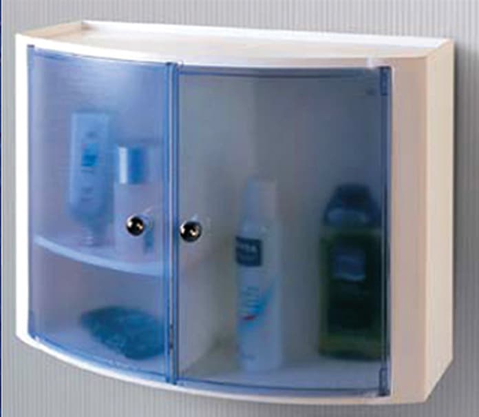 Višenamenski ormarić za kupatilo 084, plavo -beli