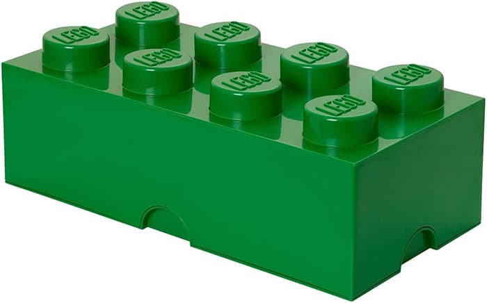 Kutija za odlaganje sa poklopcem LEGO® Kocka 8  50x25x18cm tamnozelena 4004