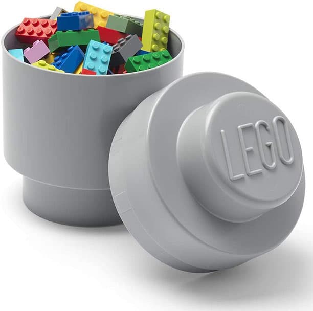 Okrugla kutija sa poklopcem LEGO® 12x18x12cm siva 4030