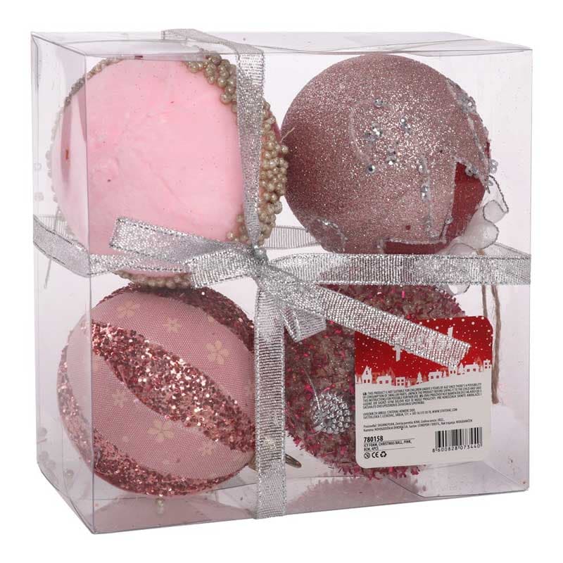 Ukrasi za novogodišnju jelku Kugle Icy Foam 8cm 4kom. TR