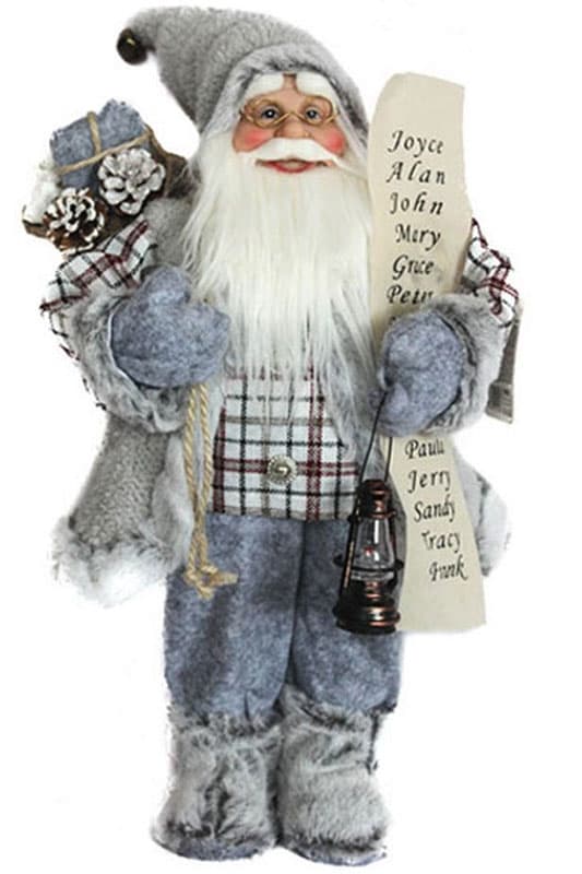 Deda Mraz Figura Visine 45 cm Deco Santa Grey