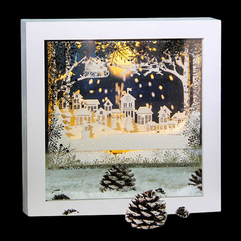 Novogodišnja dekoracija sa LED svetlom 24cm Santa is coming to town!