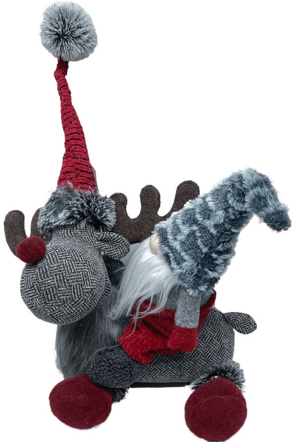 Mery novogodišnja dekoracija patuljak i irvas 45 cm