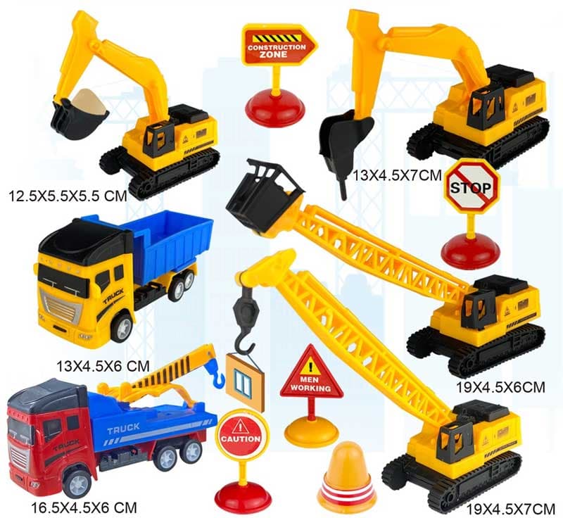 Građevinska vozila i mašine Komplet sa saobraćajnim znakovima 587143