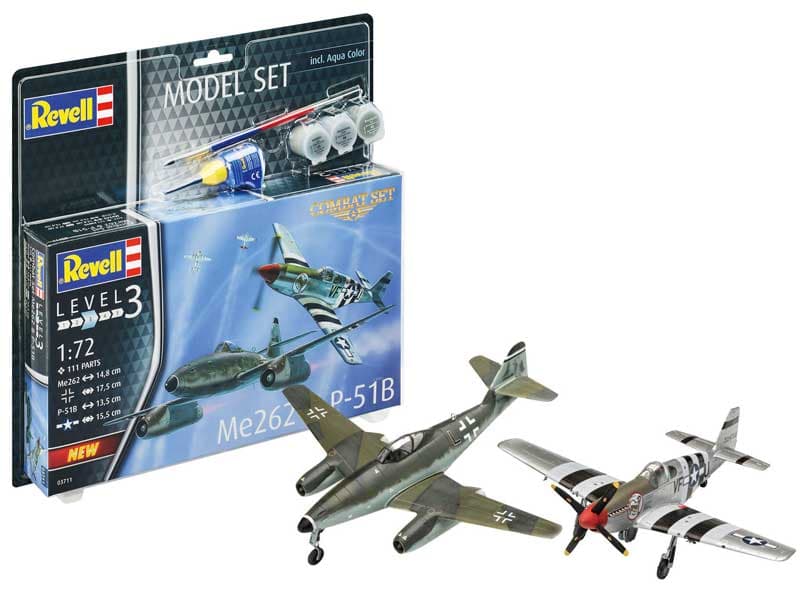 Revell Komplet za sklapanje borbenih aviona Me262 i P-51B Mustang 1:72 63711