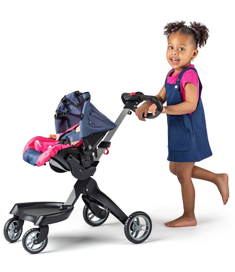 WOODY Multifunkcionalna kolica za lutke sa autosedištem Chichi Cats 91519