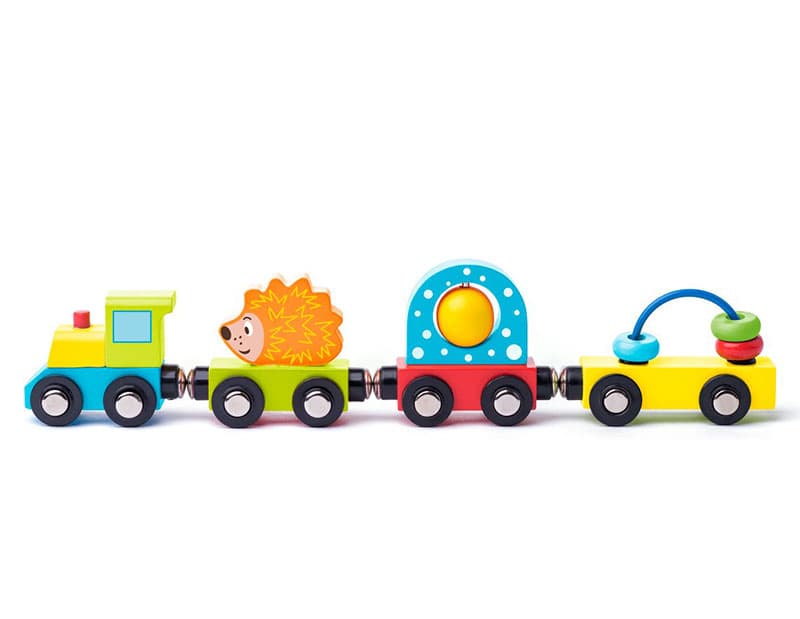 WOODY Didaktička igračka Magnetni vozić sa ježom 93057