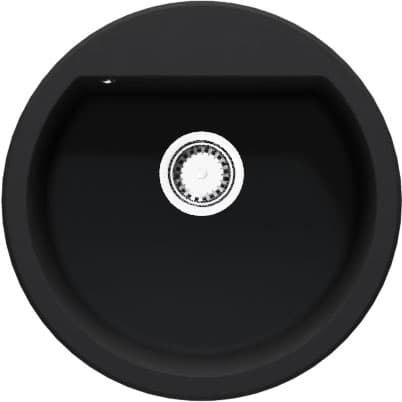 Okrugla granitna sudopera sa sifonom SanDonna Premium Lena u crnoj mat boji