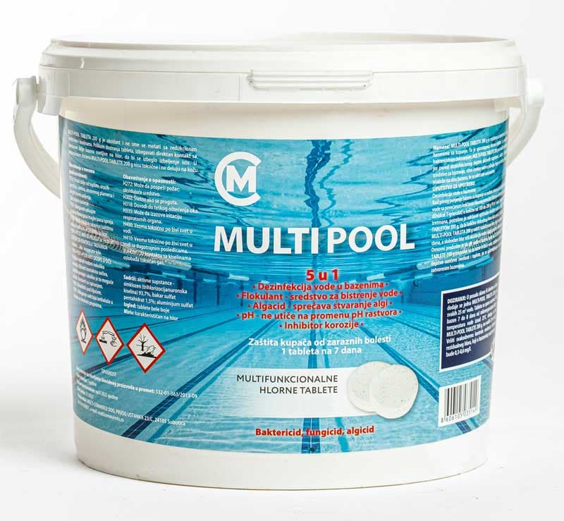 Multi Pool 200g Tablete za tretman vode u bazenima 5u1 3kg MCom