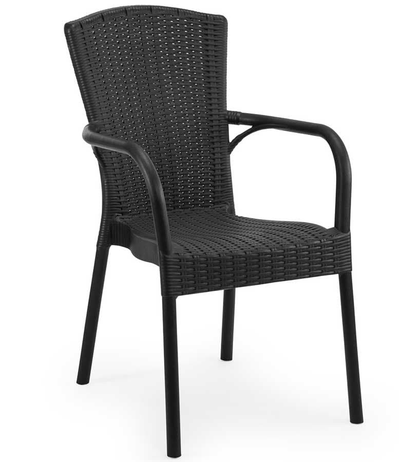 Baštenska stolica sa naslonima za ruke Tilia Royal Black