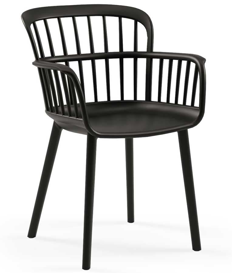 Baštenska stolica sa naslonima za ruke Tilia Eva Black