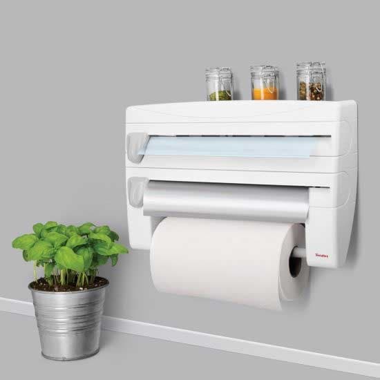 Zidni držač za kuhinjske ubruse i rolne sa kliznim sečivima Metaltex