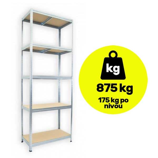 Metalna polica velike nosivosti 5x175kg 213x90x45cm