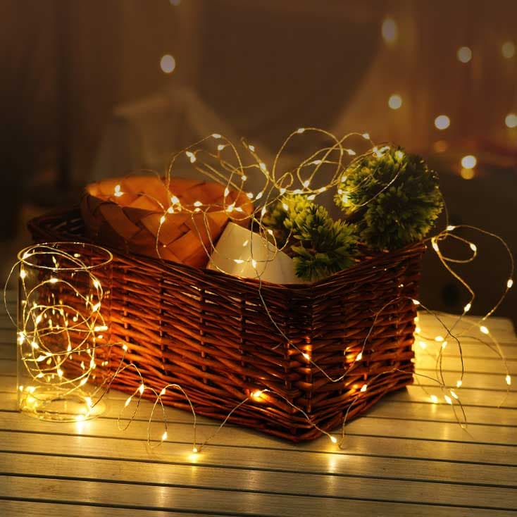 Dekorativne lampice na baterije 100 LED Toplo bele