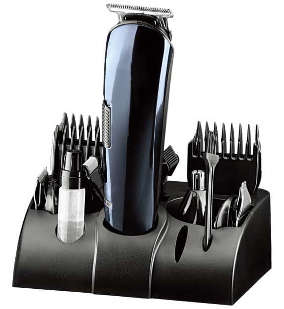 Multifunkcionalni bežični trimer sa više nastavaka za šišanje i brijanje