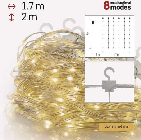 LED zavesa 1,7x2m sa 240 toplo belih dioda Multi-Effect Emos D3EW01