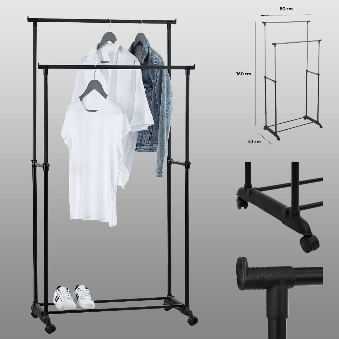 Dupli Podesivi Stalak Za Garderobu Black 5five Simply Smart