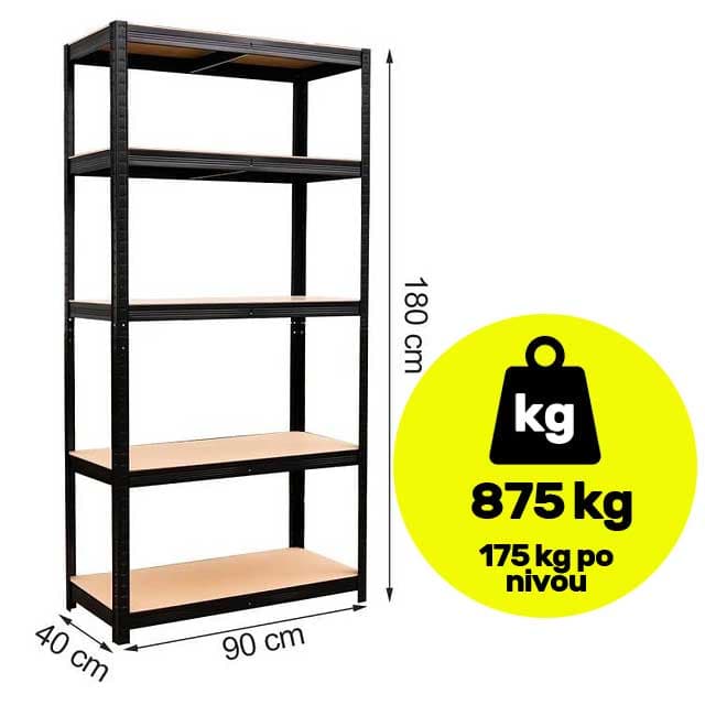 Polica sa 5 nivoa Nosivost 875kg 40511