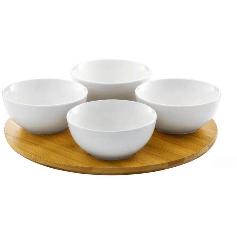 Dajar Porcelanski set 4 ovalne činije sa daskom od bambusa DJ45576