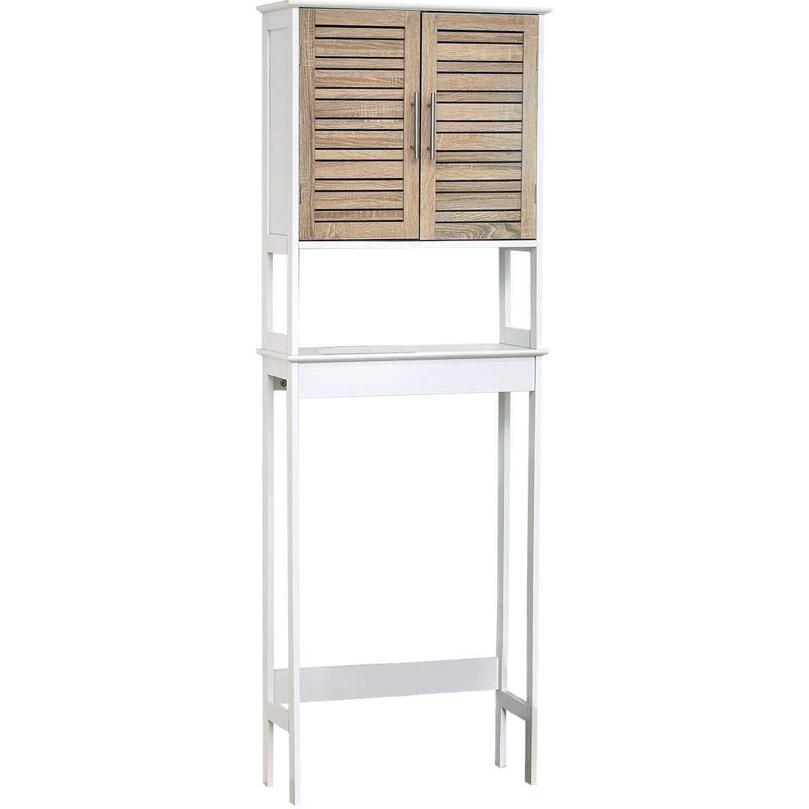 Tendance Kupatilski Ormarić Sa Dvoje Vrata i Jednom Policom Stochklom 63x23x179cm Mdf Bambus Bela