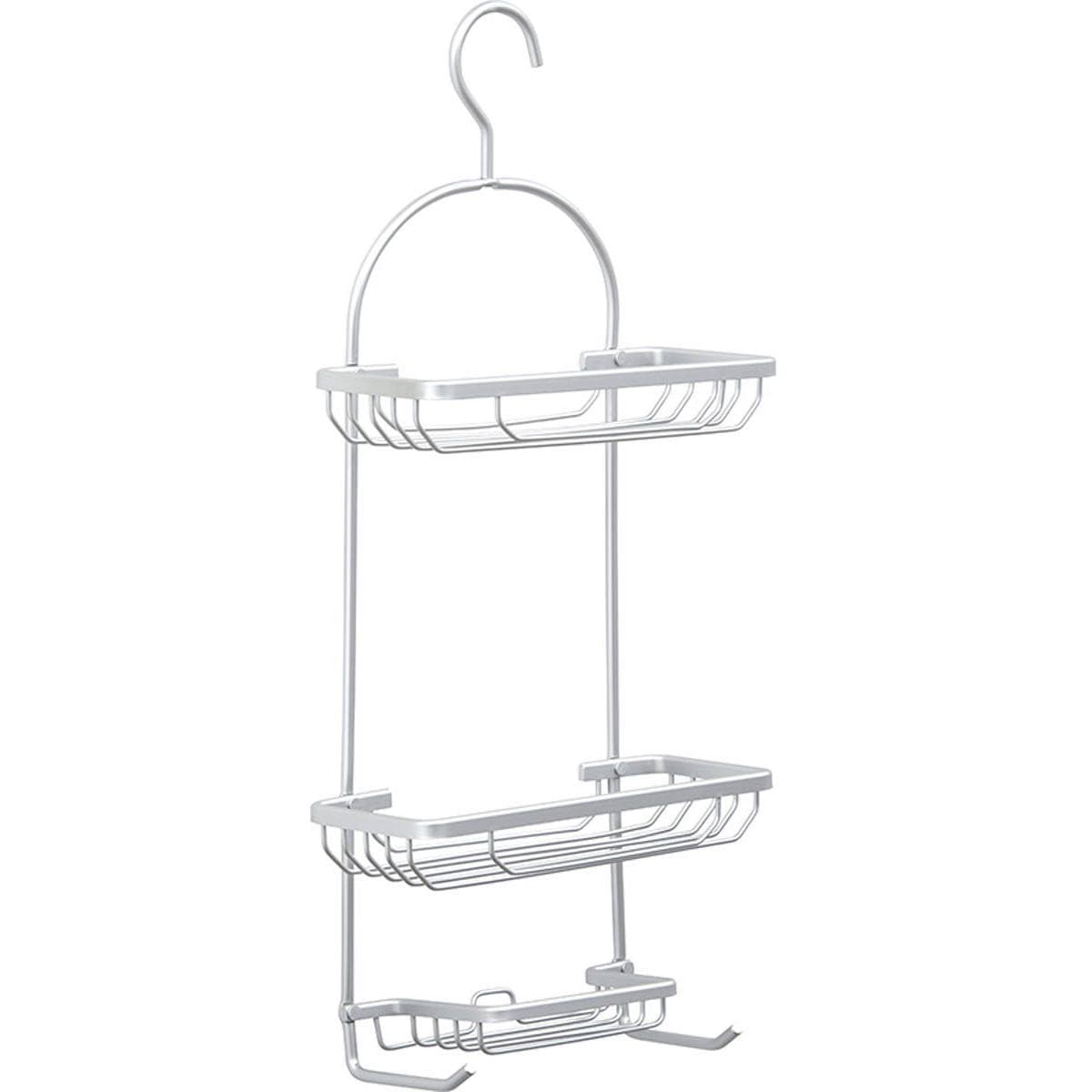 Tendance Dvostruka Viseća Polica Velika Sa Kukicom 28x12,5x65 Cm Aluminijum Hrom