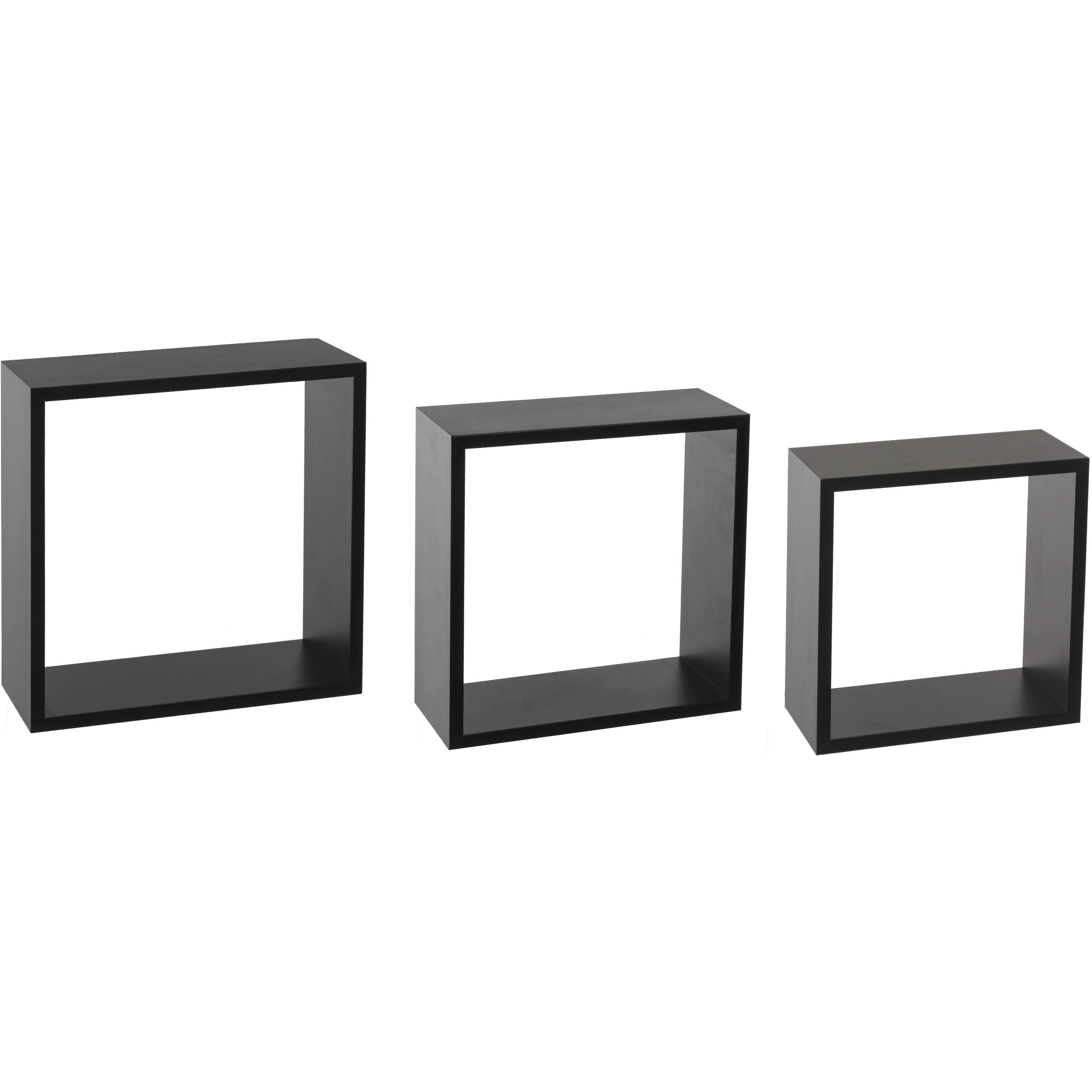 3 Zidne Police Kocka Black Skriveno Kačenje