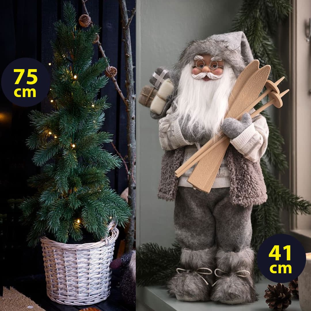 Kupi Zajedno! Jelka sa lampicama i  Deda Mraz