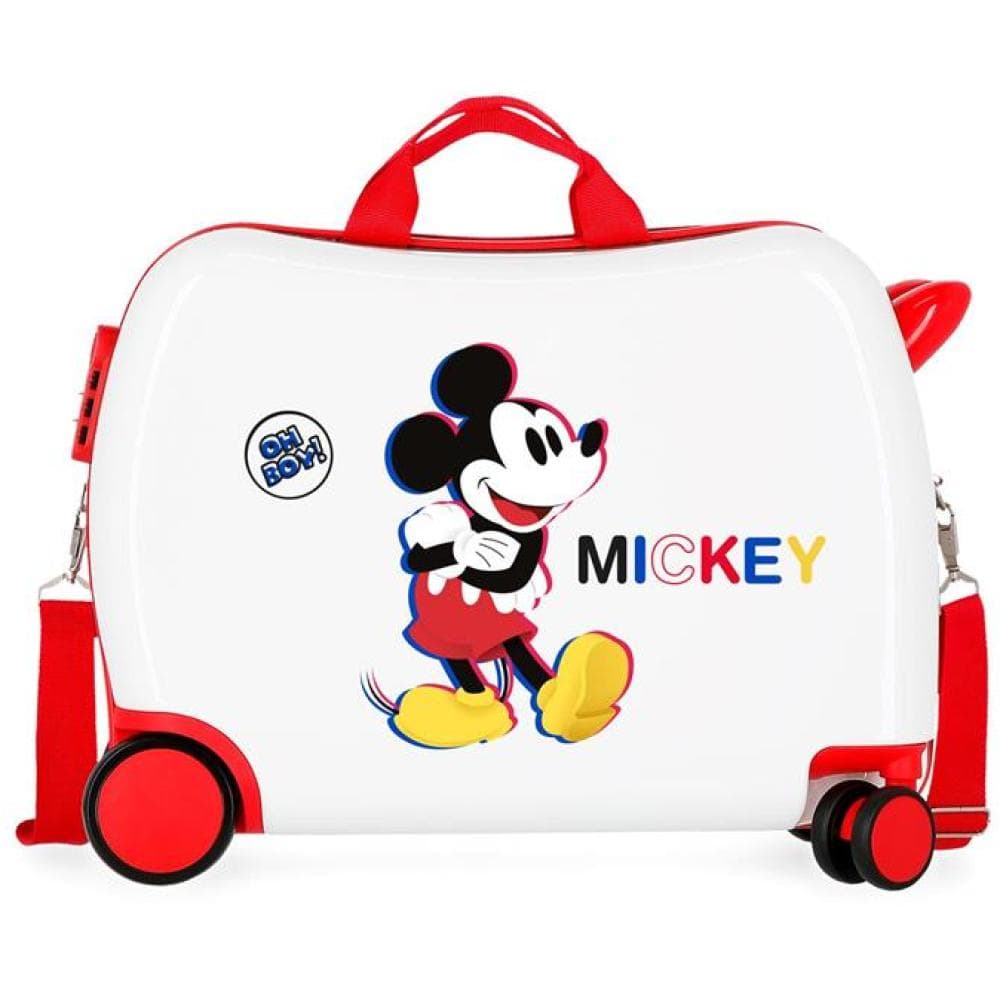 Dečiji putni kofer za vožnju Disney Mickey 3D white 29298