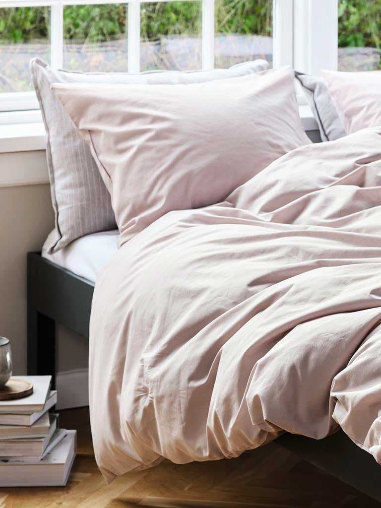 Pamučna Posteljina 140 x 200 cm - Jastučnica i Navlaka Za Jorgan - Svetlo Ljubičasta