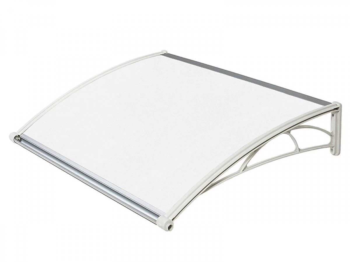 Zakrivljena Bela Nadstrešnica 150 x 82 cm Za Terasu ili Vrata