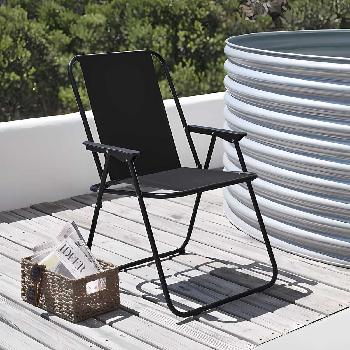 Sklopiva Stolica Za Plažu, Terasu ili Dvorište Berg Crna