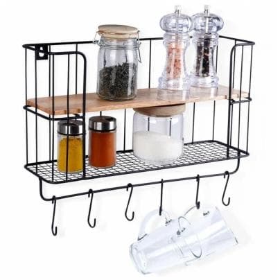 Zidna kuhinjska polica sa kukicama Vilde 229080