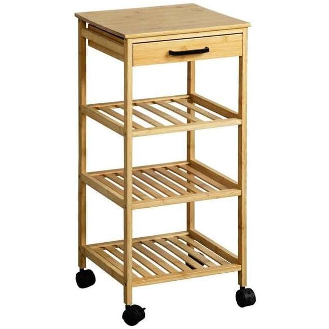 Kesper Polica sa točkićima i fiokom Bambus 25819