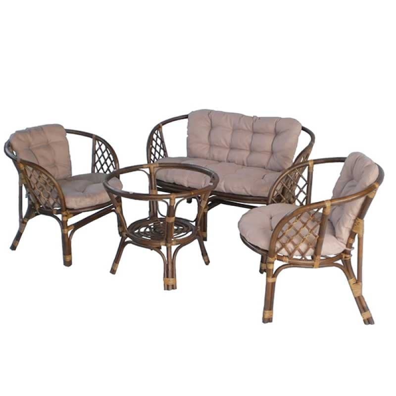 Garnitura od ratana Bahama Brown Cappuccino