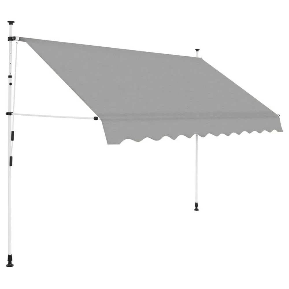 Tenda Sa Teleskopskim Nosačima Za Terasu - Montaža Bez Bušenja - 250 x 120 cm Siva